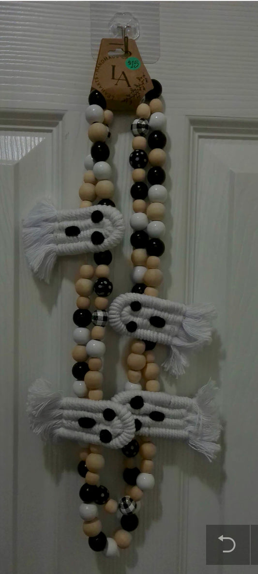 Beaded Macrame Ghost Garland