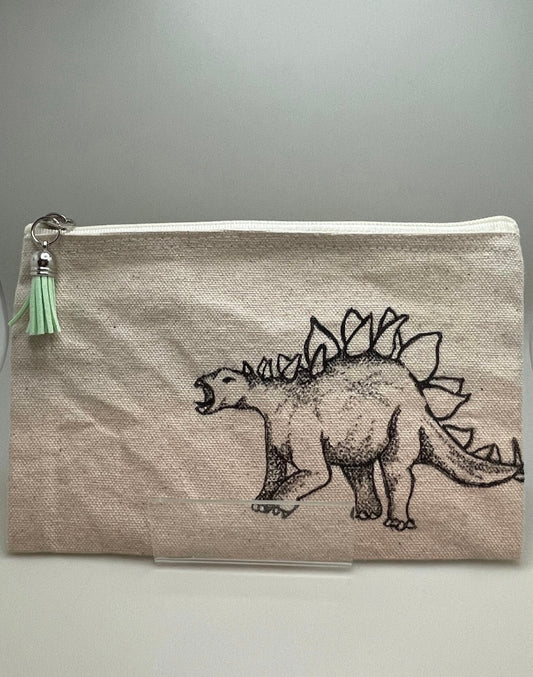 5x8 Dinosaur (Stegosaurus) Canvas Zipper Pouch