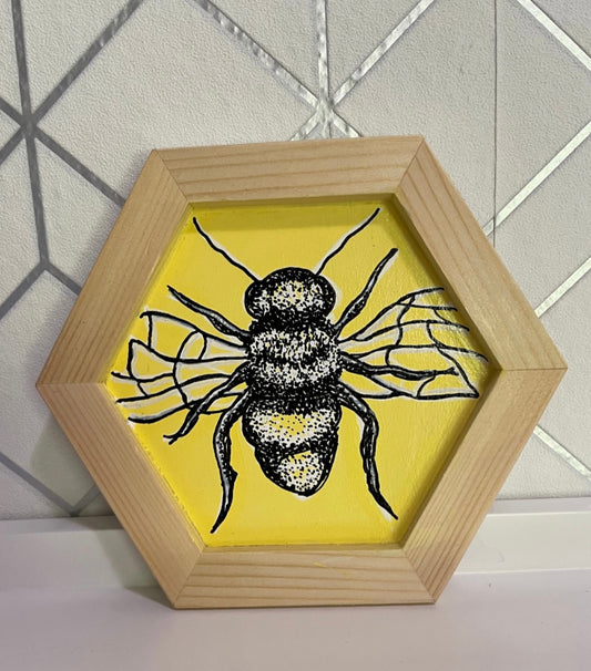 Hexagon Bee Wall Art