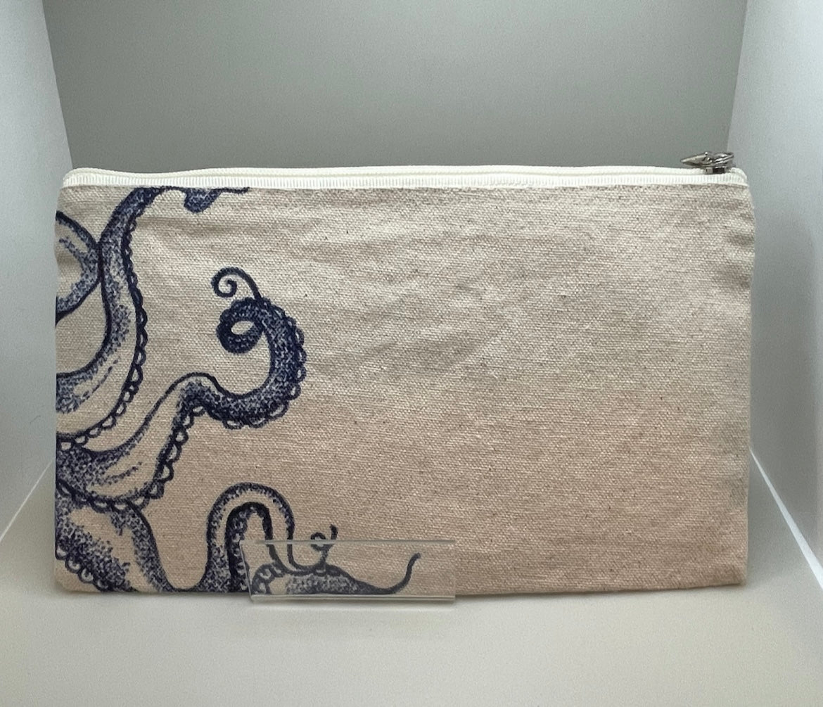 6x10 Octopus (Nautical) Canvas Zipper Pouch